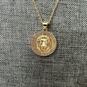 Fashion Jewelry Unisex Chain 24” Inches Lion With Rhinestones Around the…☑️